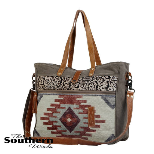 Myra Silver Surfer Canvas & Hairon Bag